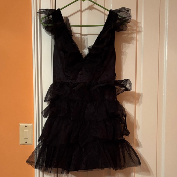 Lulu's Black Ruffled Mini Dress - Picture 2 of 5